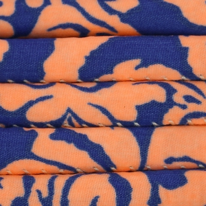 Cordone cotone tubolare mm. 6  Salmone/Blu elettrico x m. 1