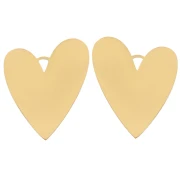 - Pendentifs coeur 38x30 mm - Acier inoxydable 304L Doré x2 Pendentifs coeur 38x30 mm - Acier inoxydable 304L Doré x2