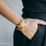 Bracciale regolabile con fiori di ciliegio 36x160 mm - Acciaio inossidabile 304L x1