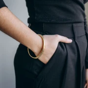 Bracciale in perline da 68 mm - larghezza 8 mm - acciaio inossidabile Dorato 304L x1