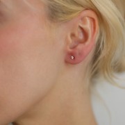 Orecchini tondi da 2,5 mm con ossido di zirconio - acciaio inossidabile 304L x2