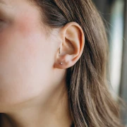 Orecchini tondi da 2,5 mm con ossido di zirconio - acciaio inossidabile 304L x2