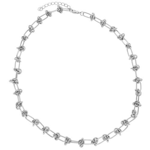 Collana a maglia fantasia con effetto fiocco da 7,5 mm - Acciaio inossidabile 304L x46cm