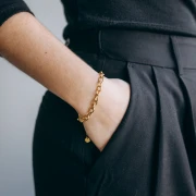 Forzatina Bracciale a maglie alternate da 5,7 mm - Acciaio inossidabile 304L Dorato x16 cm