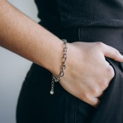 Bracciale Forzatina a maglie alternate 5,7 mm - Acciaio inox 304L x16cm