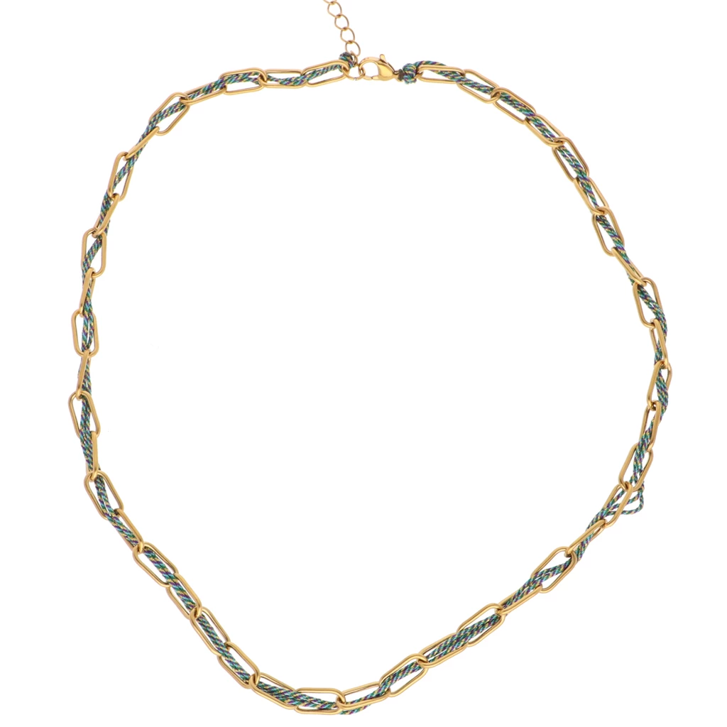 Collana a maglie in oro giallo 14K