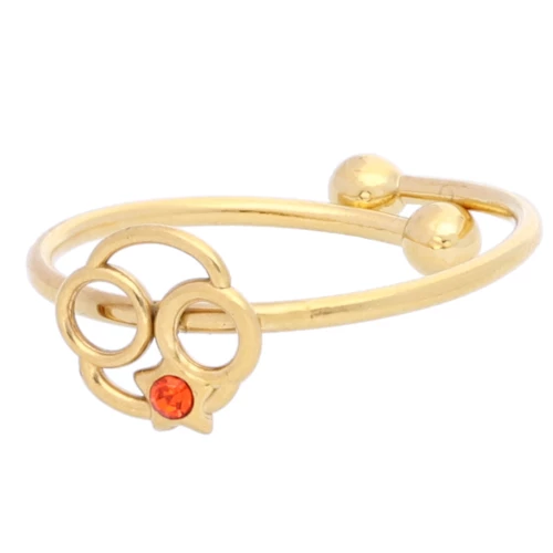 Anello regolabile segno zodiacale - Cancro - Acciaio inossidabile Dorato 304L - Giacinto x1