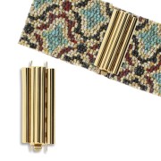 Clip per perline per tessitura 30x13 mm - Oro x1