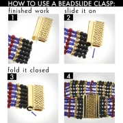 Clip per perline per tessitura 30x13 mm - Oro x1