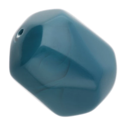 Perla irregolare in resina opaca barocca 19x15 mm - Blu pavone x1