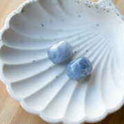 Perla barocca irregolare in resina traslucida 19x15 mm - Blu grigio marmorizzato x1