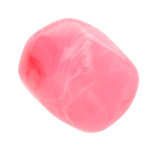 Perla barocca irregolare in resina traslucida 19x15 mm - Rosa scuro marmorizzato x1