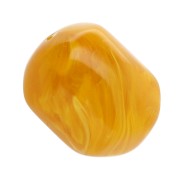 Perla barocca irregolare in resina traslucida 19x15 mm - Giallo miele marmorizzato x1|raw }}