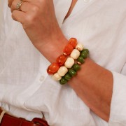 Perla barocca irregolare in resina opaca 22x17 mm - Perla marmorizzata multicolore x1