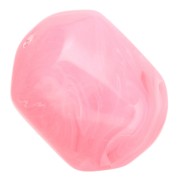 Perla barocca irregolare in resina traslucida 22x17 mm - Rosa scuro marmorizzato x1