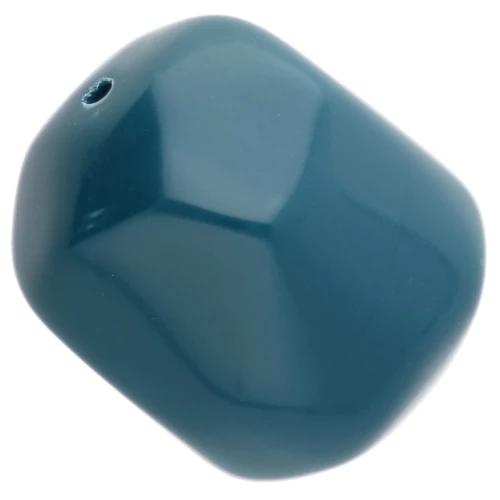 Perla irregolare in resina opaca barocca 22x17 mm - Blu pavone x1