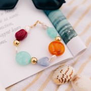 Perla irregolare in resina opaca barocca 22x17 mm - Blu pavone x1