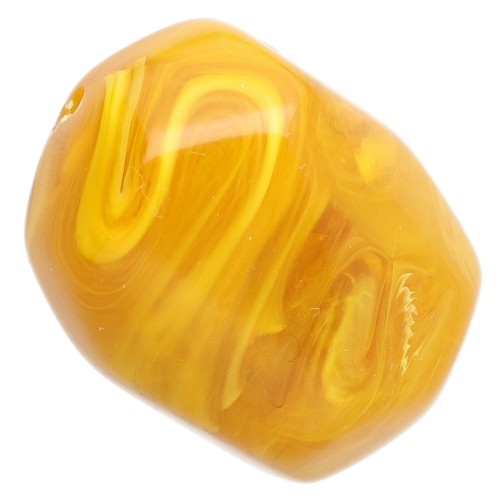 Perla barocca irregolare in resina traslucida 22x17 mm - Giallo miele marmorizzato x1