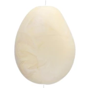Perla piatta irregolare 25x20 mm in resina opaca - Crema marmorizzata x1