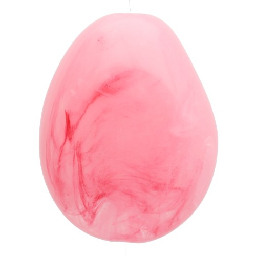 Perla piatta irregolare 25x20 mm in resina traslucida - Rosa scuro marmorizzato x1
