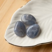 Perlina piatta irregolare 25x20 mm in resina traslucida - Blu grigio marmorizzato x1