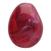 Perla piatta irregolare 25x20 mm in resina traslucida - Granato marmorizzato x1