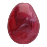 Perla piatta irregolare 25x20 mm in resina traslucida - Granato marmorizzato x1
