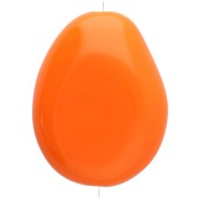 Perla piatta irregolare 25x20 mm in resina opaca - Arancione x1