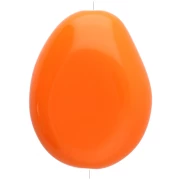 Perla piatta irregolare 25x20 mm in resina opaca - Arancione x1