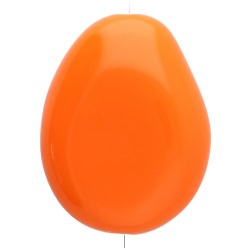 Perla piatta irregolare 25x20 mm in resina opaca - Arancione x1