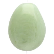 Perla piatta irregolare in resina traslucida 25x20 mm - Lichene marmorizzato x1