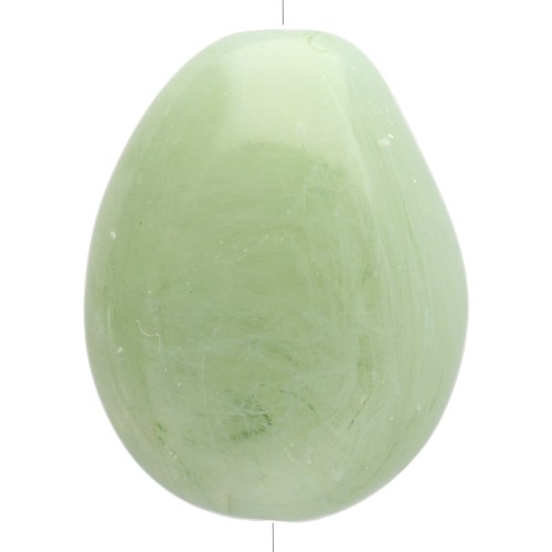 Perla piatta irregolare in resina traslucida 25x20 mm - Lichene marmorizzato x1