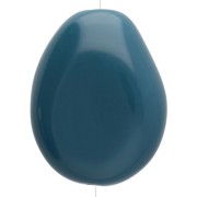 Perla piatta irregolare 25x20 mm in resina opaca - Blu pavone x1