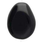 Perlina piatta irregolare 25x20 mm in resina opaca - Nero x1