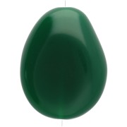 Perla piatta irregolare 25x20 mm in resina opaca - Verde smeraldo x1