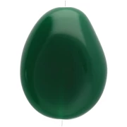 Perla piatta irregolare 25x20 mm in resina opaca - Verde smeraldo x1