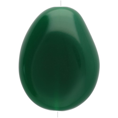 Perla piatta irregolare 25x20 mm in resina opaca - Verde smeraldo x1