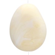 Perla piatta irregolare 22x17 mm in resina traslucida - Crema marmorizzata x1