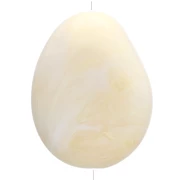 Perla piatta irregolare 22x17 mm in resina traslucida - Crema marmorizzata x1