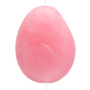 Perla piatta irregolare in resina traslucida 22x17 mm - Rosa scuro marmorizzato x1|raw }}