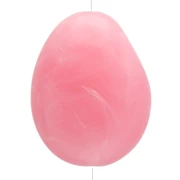 Perla piatta irregolare 22x17 mm in resina traslucida - Rosa scuro marmorizzato x1