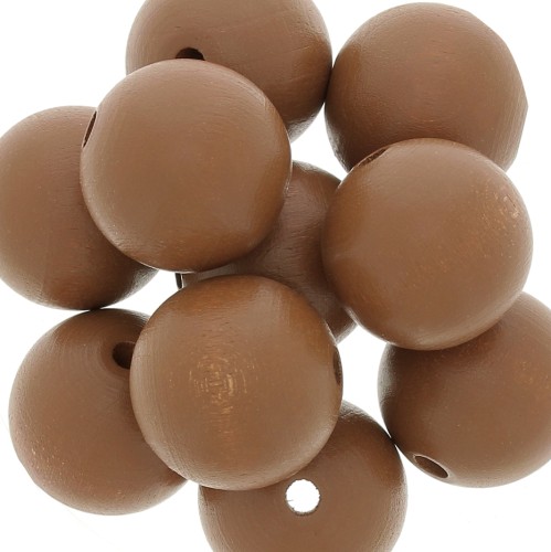 Perla tonda in legno mm. 20 Light Maroon x5