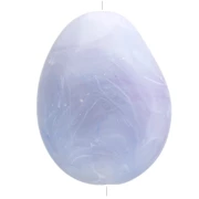Perlina piatta irregolare 22x17 mm in resina opaca - Grigio ghiacciaio marmorizzato x1