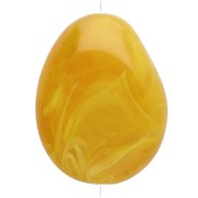 Perla piatta irregolare in resina traslucida 22x17 mm - Giallo miele marmorizzato x1|raw }}