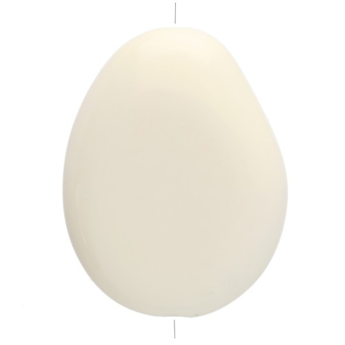 Perlina piatta irregolare 22x17 mm in resina opaca - Ecrù x1