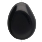 Perlina piatta irregolare 22x17 mm in resina opaca - Nero x1