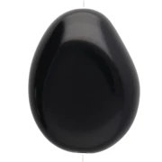 Perlina piatta irregolare 22x17 mm in resina opaca - Nero x1