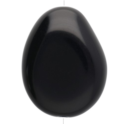 Perlina piatta irregolare 22x17 mm in resina opaca - Nero x1