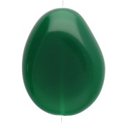 Perlina piatta irregolare 22x17 mm in resina opaca - Verde smeraldo x1