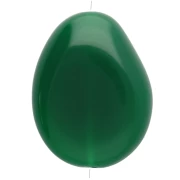 Perlina piatta irregolare 22x17 mm in resina opaca - Verde smeraldo x1